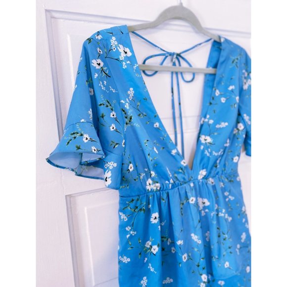 Show Me Your Mumu Blue Floral Ruffle Tiered Mini - Picture 3 of 7